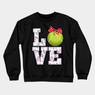 Summer Floral Love Tennis Crewneck Sweatshirt